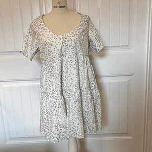 A New Day White and Navy Blue  Midi Dress